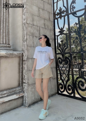 Set quần short áo thun trắng A9052