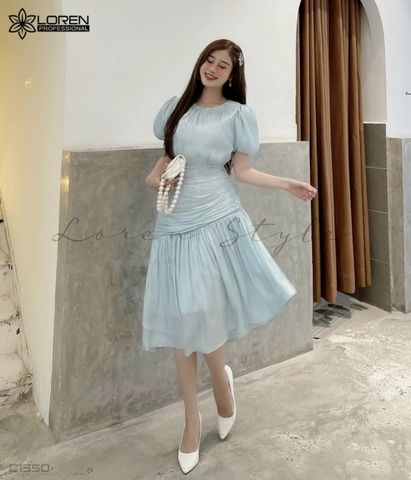Đầm nhún bóng kiếng xanh C1550