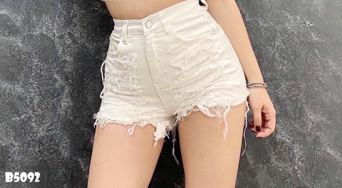 Quần kaki short rách tua trắng B5092