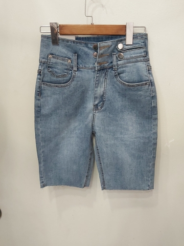 Quần jean ngố nhiều nút tua xanh B5221