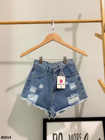 Quần jean short rách xanh B5014