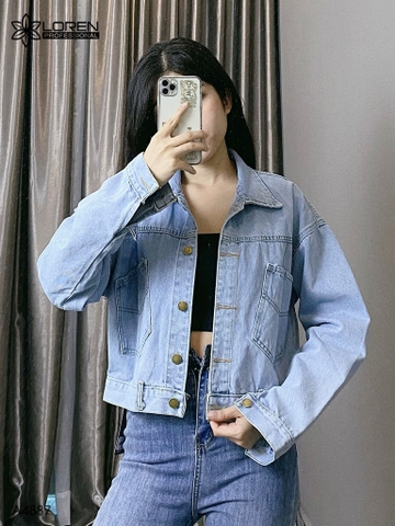 Áo khoác jean túi kiểu ngược xanh A4887