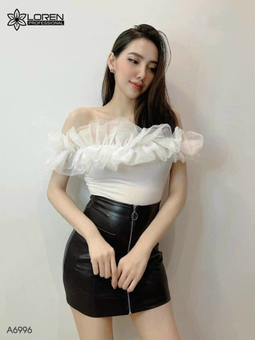 Áo kiểu nữ LOREN bozip lưới bèo A6996