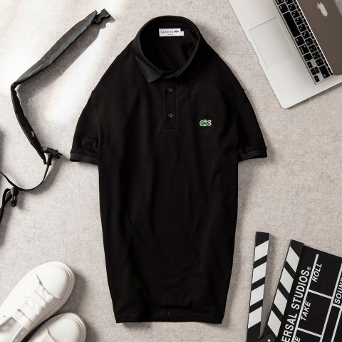 Áo thun nam cổ trụ lacoste đen N2006