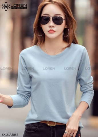 Áo thun nữ LOREN dài tay xanh A2057