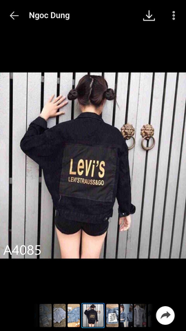 Áo khoác jean đắp chữ vàng A4085