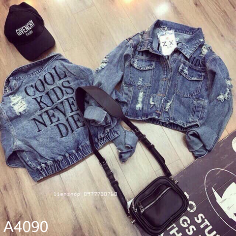 Áo khoác jean LOREN cool kids xanh A4090