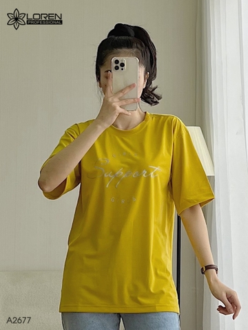 Áo thun nữ LOREN girls support vàng A2677