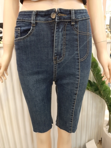 Quần jean ngố 1 sọc tua xanh B5248