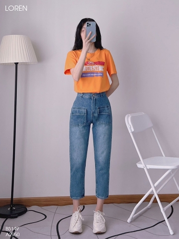 Quần jean baggy LOREN kiểu túi đắp B5149