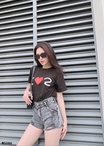 Quần jean short rách tua xám B5104