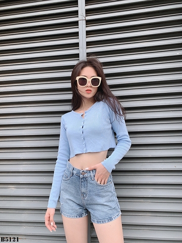 Quần jean short rách xanh B5121
