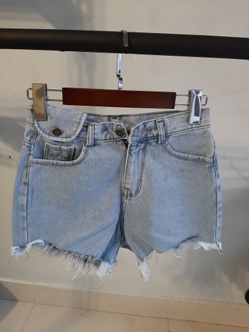 Quần jean short kiểu túi tua xanh B5023