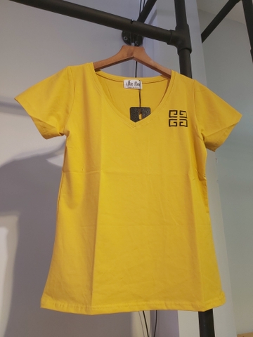 Áo thun nữ hình vuông vàng A2029