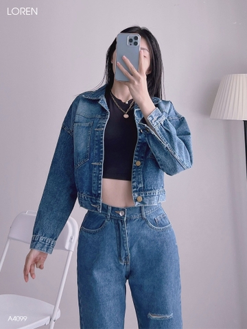 Áo khoác jean LOREN nút kiểu xanh A4099