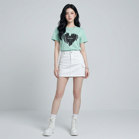 Áo thun nữ LOREN Regular heart A21094