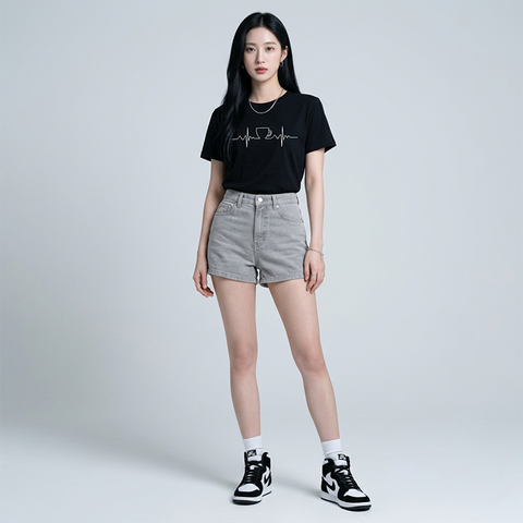 Áo thun nữ LOREN Regular nhịp tim A21095