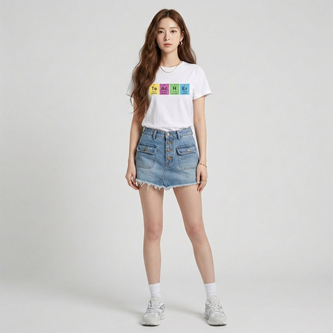 Áo thun nữ LOREN Regular hóa học A21097