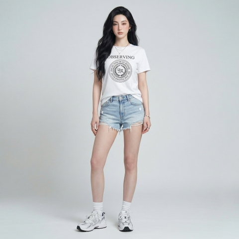 Áo thun nữ LOREN Regular observing A21099