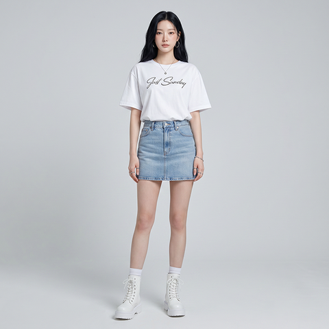 Áo thun nữ LOREN chữ Gust sunday trắng A2744