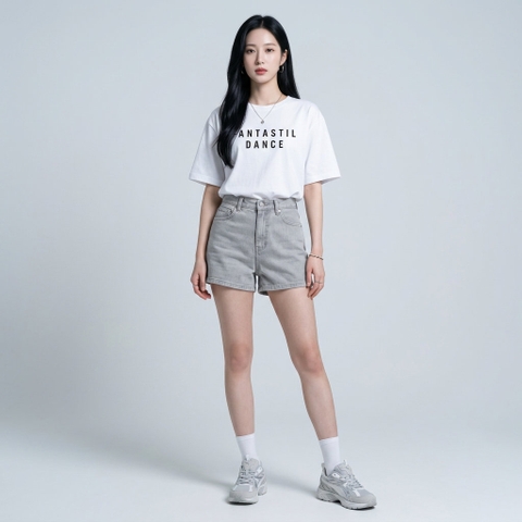 Áo thun nữ LOREN chữ in trắng A2750