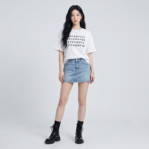 Áo thun nữ LOREN in chữ trắng A2769