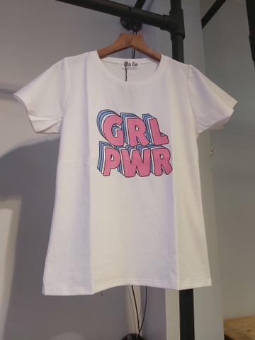 Áo thun nữ grl trắng A2021