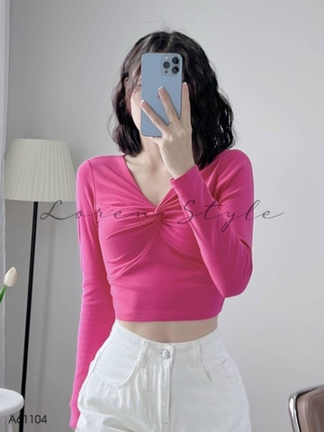 Áo croptop nữ LOREN xoắn ngực tay dài A61104
