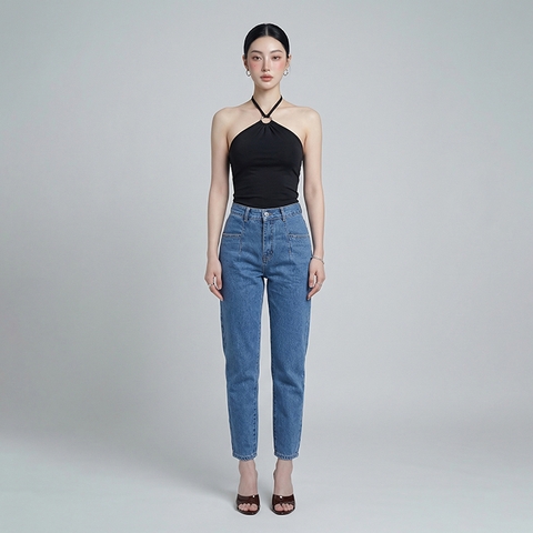 Quần jean baggy LOREN trơn kiểu túi B51038