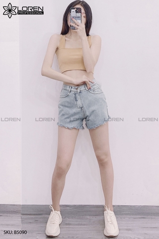 Quần jean short tua xanh B5090