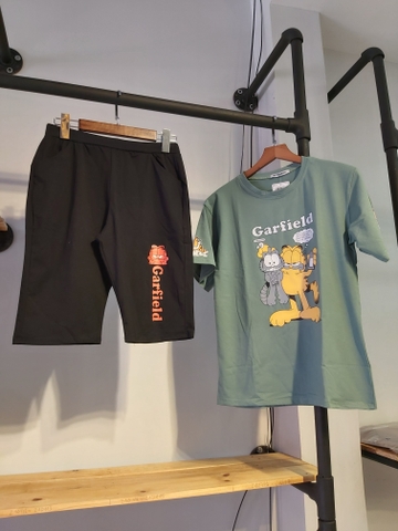 Sét thun nữ lửng garfield xanh A9019