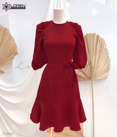 Đàm nhún bèo cột nơ đỏ C1552