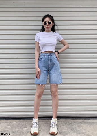 Quần jean ngố tua xanh B5227