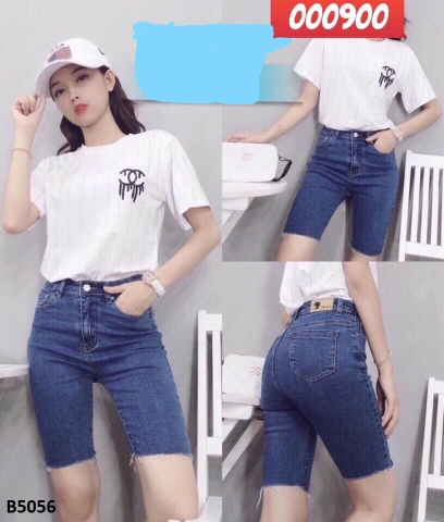 Quần jean ngố tua xanh B5056