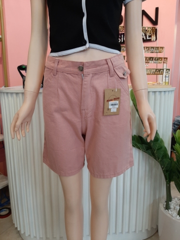 Quần jean ngố kiểu túi trơn hồng B5251