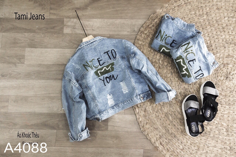 Áo khoác jean LOREN nice to xanh A4088