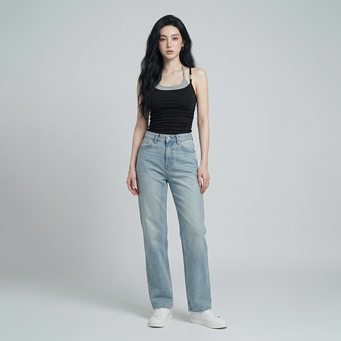 Quần Jean ống suông Nữ LOREN PT11134