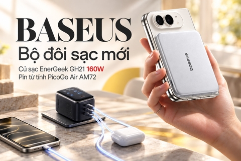 Baseus ra mắt củ sạc EnerGeek GH21 160W và pin từ tính PicoGo Air AM72