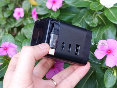 Review Sạc GaN 100W MCDODO CH-8480 FreeGo có Dây Rút sạc 4 Thiết Bị