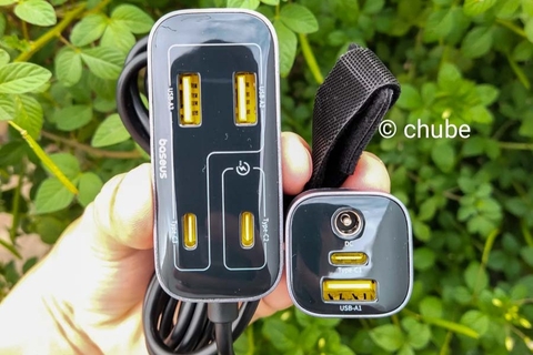 Review Bộ Sạc Ô Tô Nối Dài Ghế Sau Baseus L1 110W
