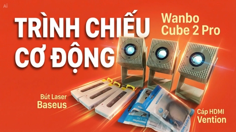 Combo trình chiếu di động Wanbo Cube 2 Pro, Bút trình chiếu Baseus