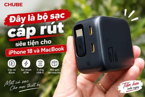 Đây là bộ sạc cáp rút siêu tiện cho iPhone 18 và MacBook