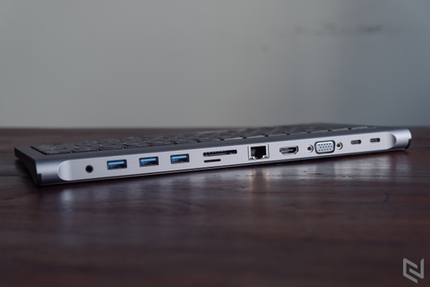 Trên tay bàn phím kiêm bộ chia cổng 11 in 1 USB-C Keyboard Hub từ Feeltek