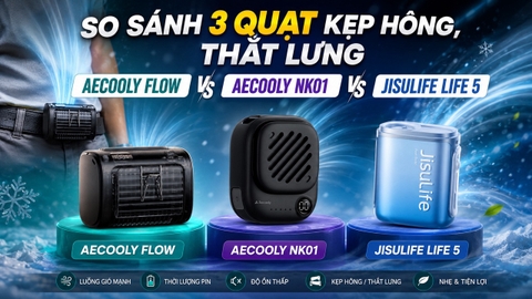 So sánh 3 quạt kẹp hông, thắt lưng, cài áo từ Jisulife và Aecooly