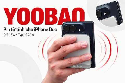 Yoobao ra pin sạc từ tính siêu mỏng thiết kế riêng cho iPhone màn hình gập Duo