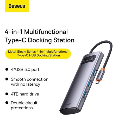 Hub mở rộng Baseus Metal Gleam Series HDMI*2 4K@60Hz