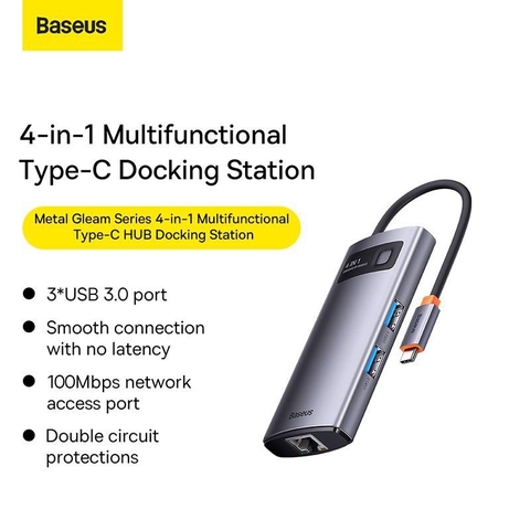 Hub mở rộng Baseus Metal Gleam Series HDMI*2 4K@60Hz