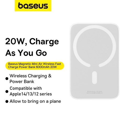 Pin sạc không dây tích hợp nam châm 20W OS-Baseus Magnetic Mini Air Wireless Fast Charge Power Bank