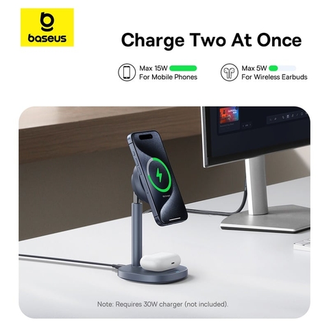 Đế Sạc Không Dây Baseus Orbit 2 Pro 2-in-1 Qi2 20W