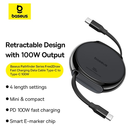 Cáp sạc nhanh 100W C to C Baseus Pathfinder Series Free2Draw Fast Charging Data Cable